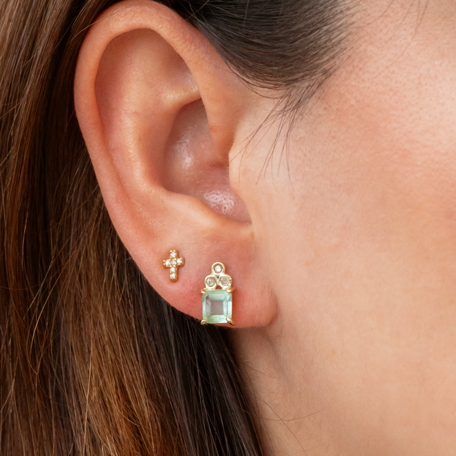 Aretes Ópalo Andino con brillantes