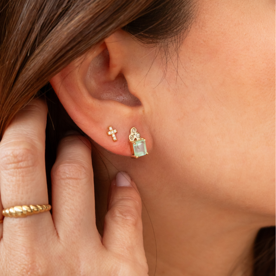 Aretes Ópalo Andino con brillantes