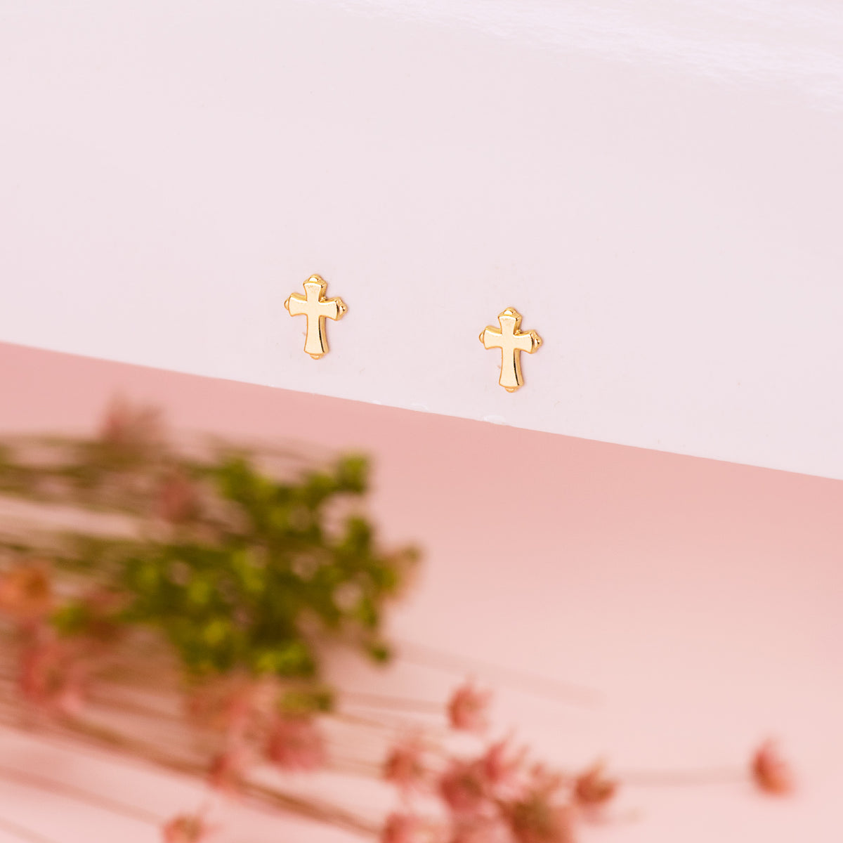 Aretes Cruz lisa