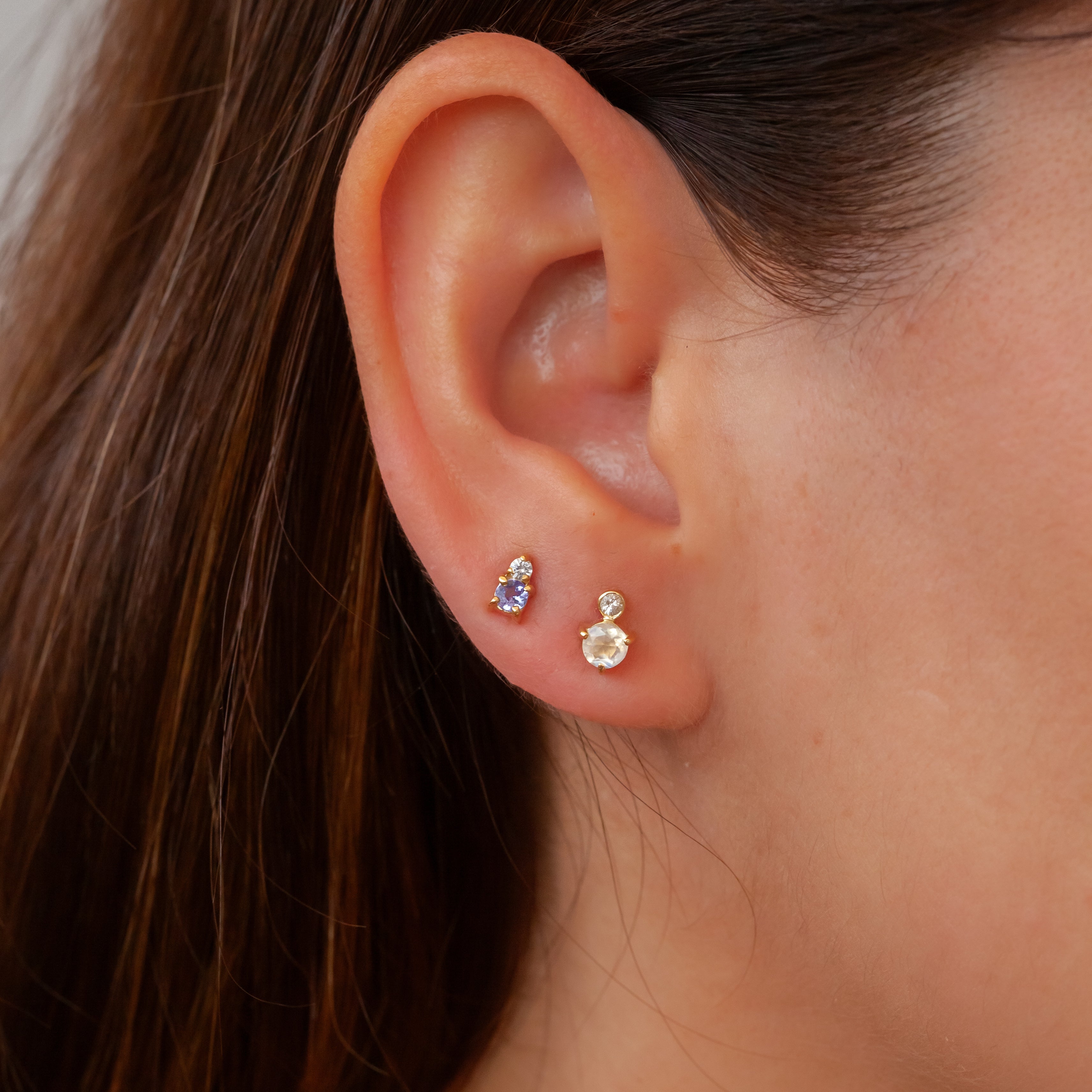 Aretes con Tanzanita y Zafiro