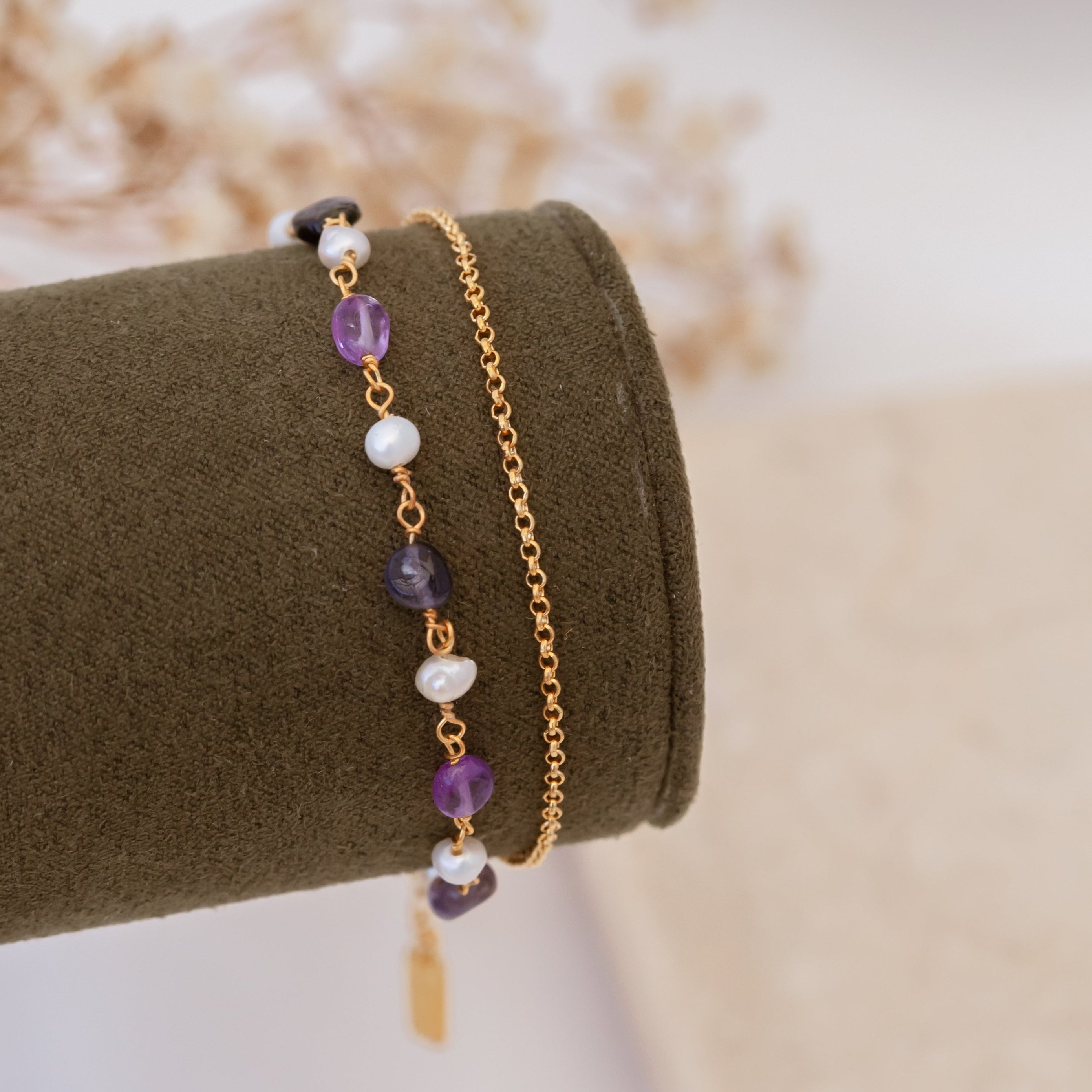 Pulsera Olbia Amatistas y Perlas gold-thumbmail-1