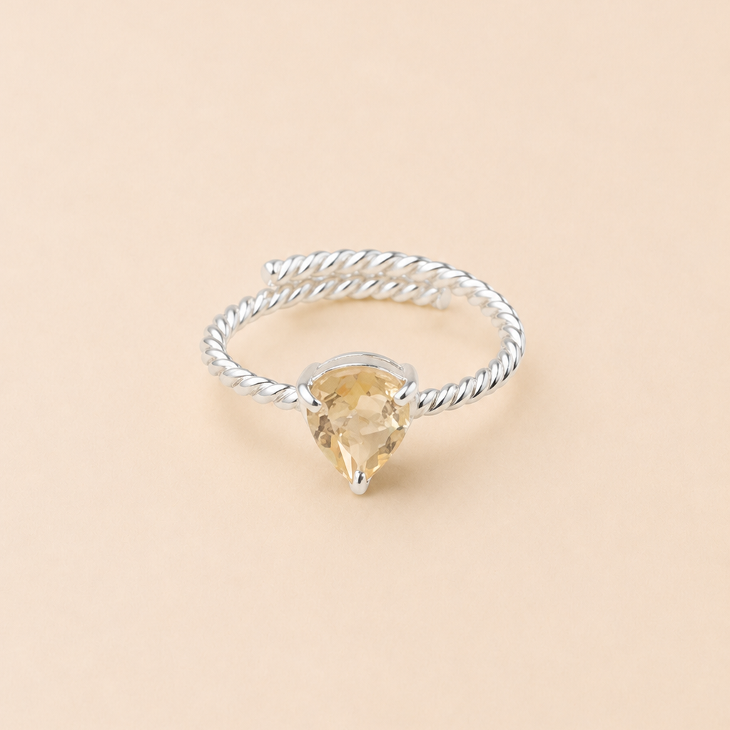 Anillo Letizia Citrino silver