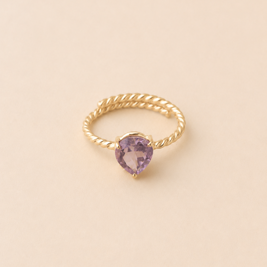 Anillo Letizia Amatista gold