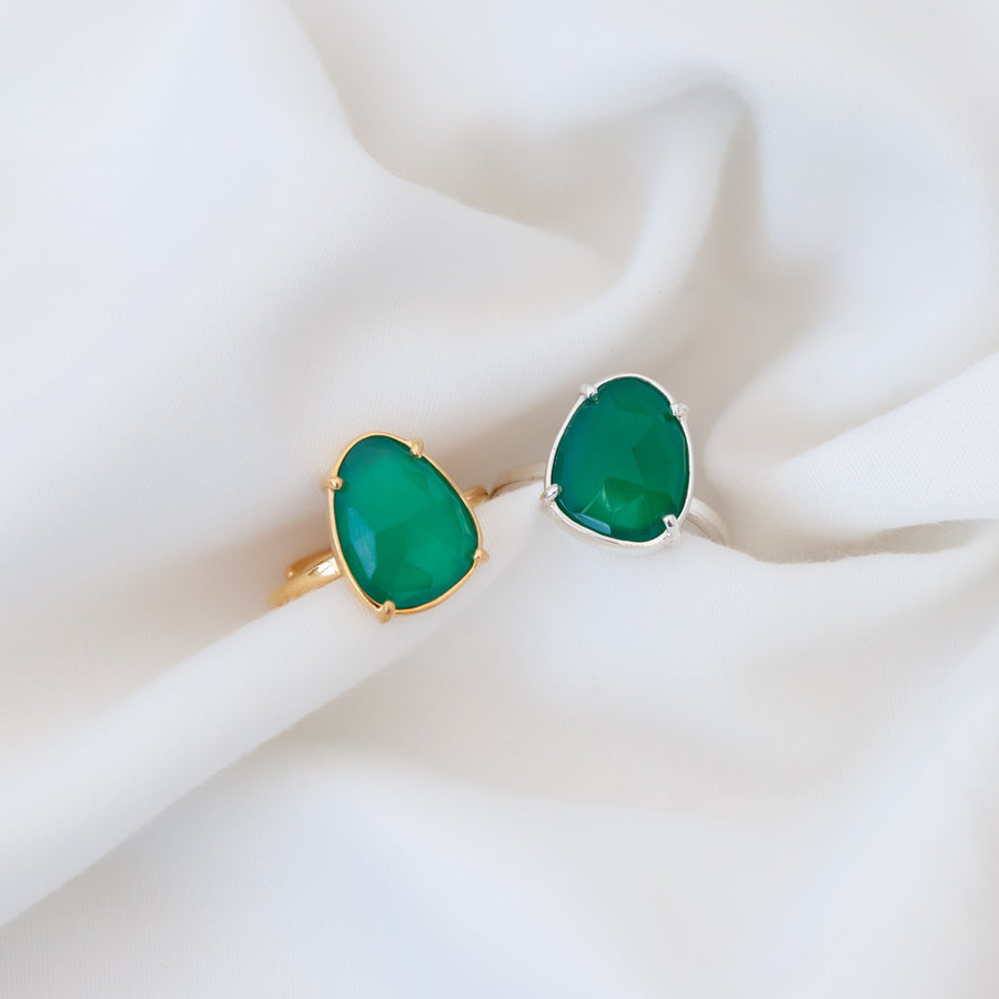 Anillo Artemisa con Ónix verde silver