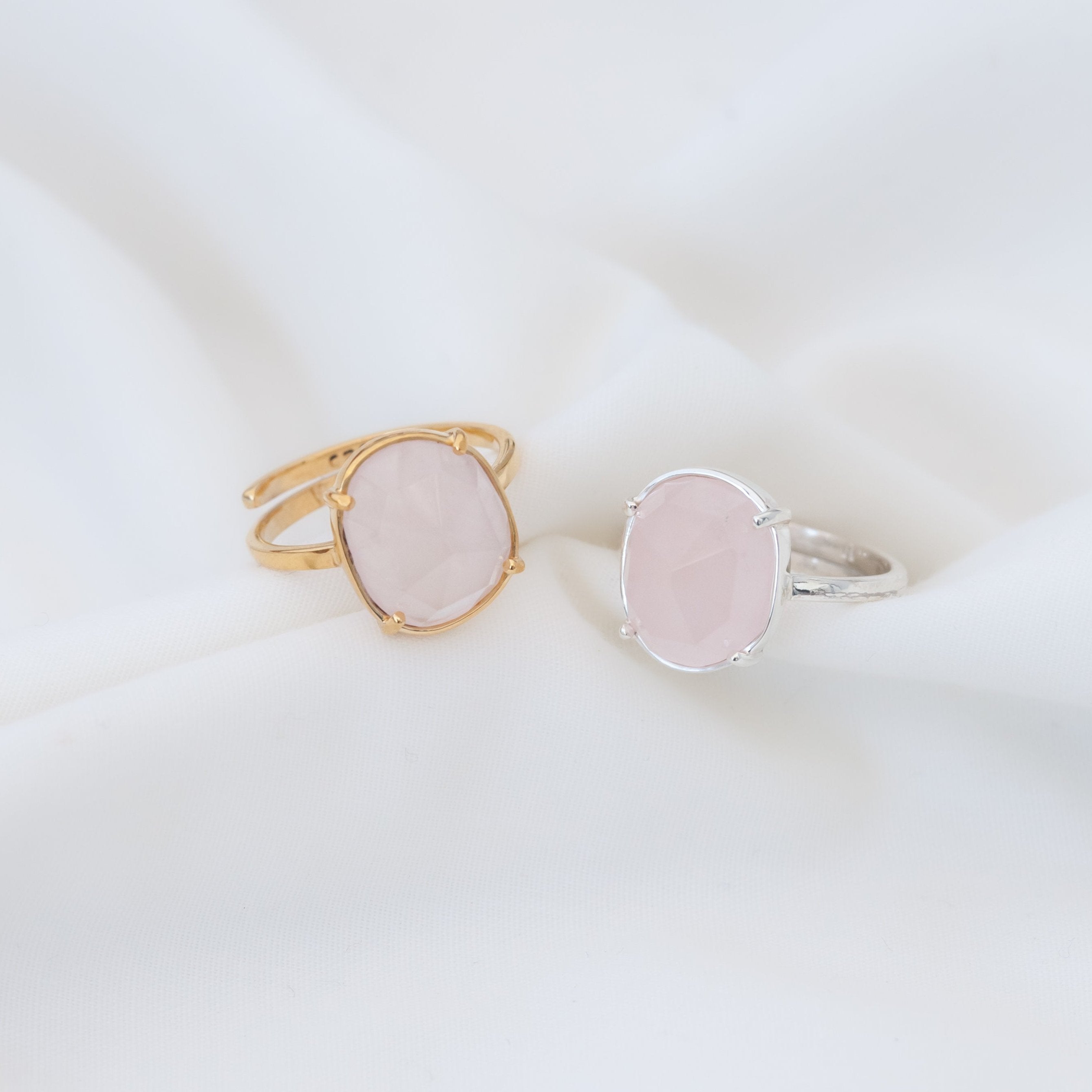 Anillo Artemisa con Cuarzo rosa silver
