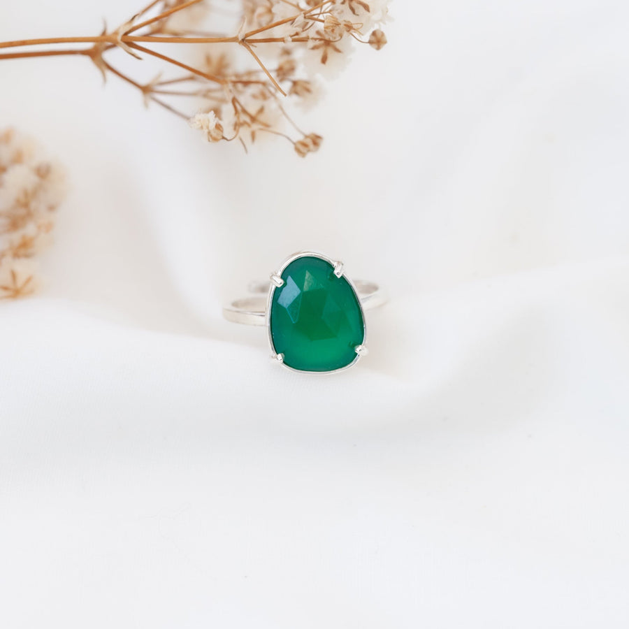 Anillo Artemisa con Ónix verde silver