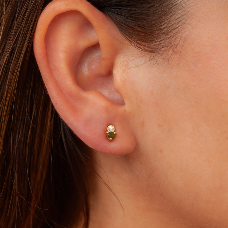 Aretes con Turmalina trilion y Zafiro
