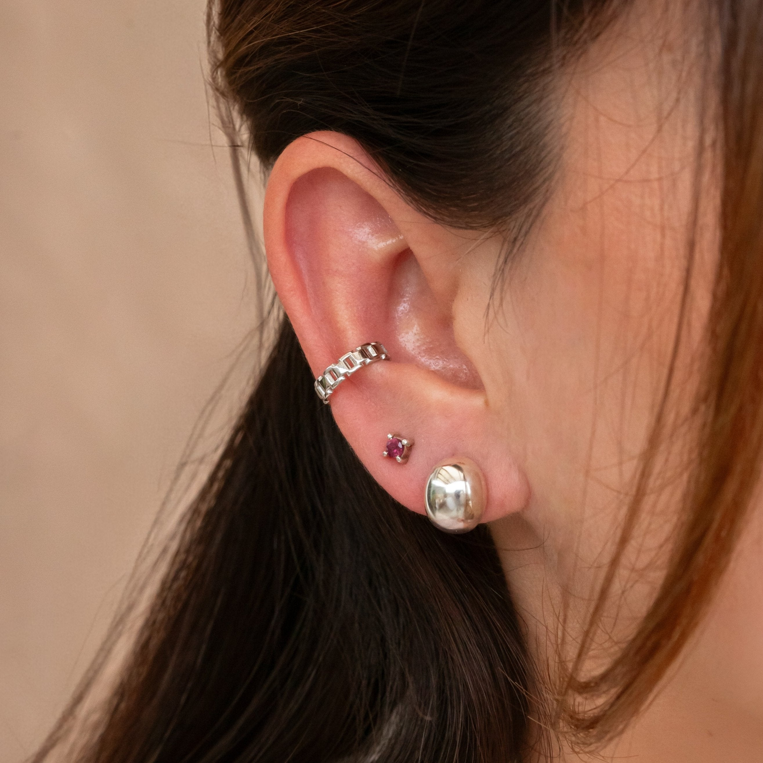 Earcuff Eslabón cuadrado