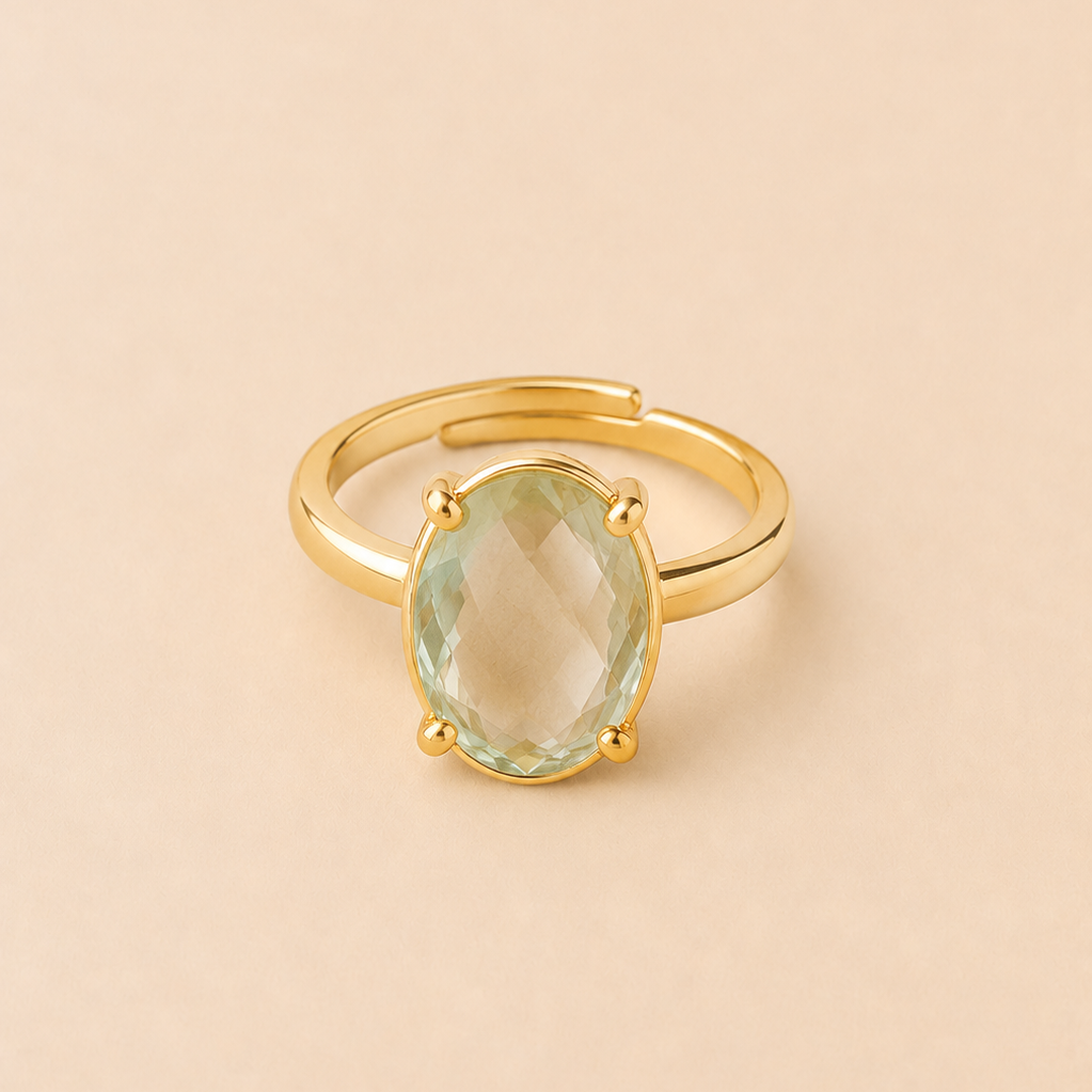 Anillo Artemisa  Prasiolita regulable
