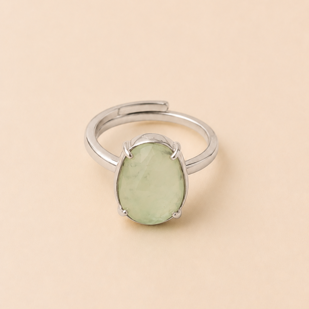 Anillo Artemisa con Prehnita gold