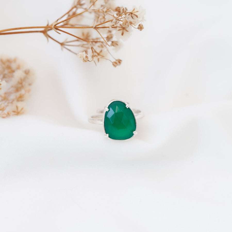 Anillo Artemisa con Ónix verde silver