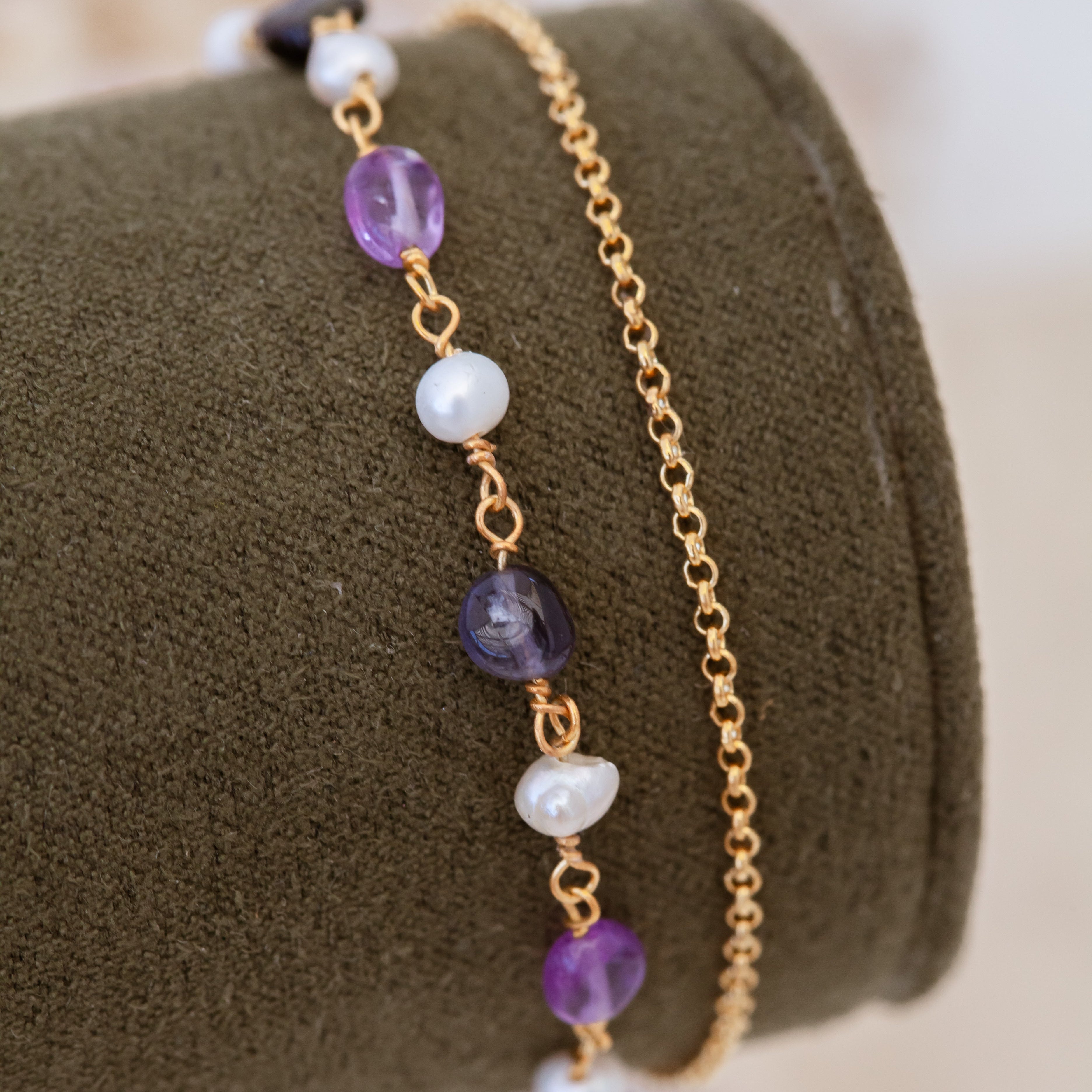 Pulsera Olbia Amatistas y Perlas gold-thumbmail-3