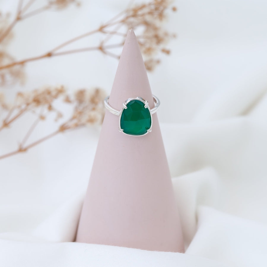 Anillo Artemisa con Ónix verde silver