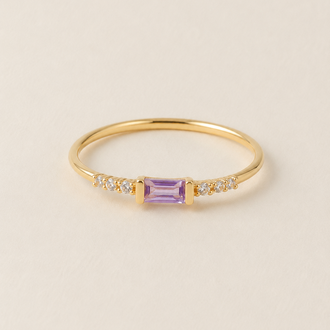 Anillo Marie con Amatista Baguette y 6 Diamantes-thumbmail-2