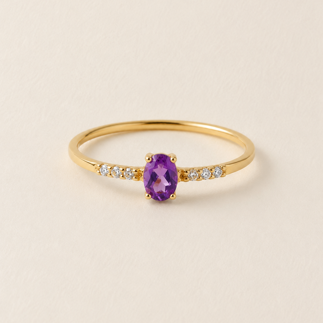 Anillo Marie con Amatista oval y Diamantes-thumbmail-1