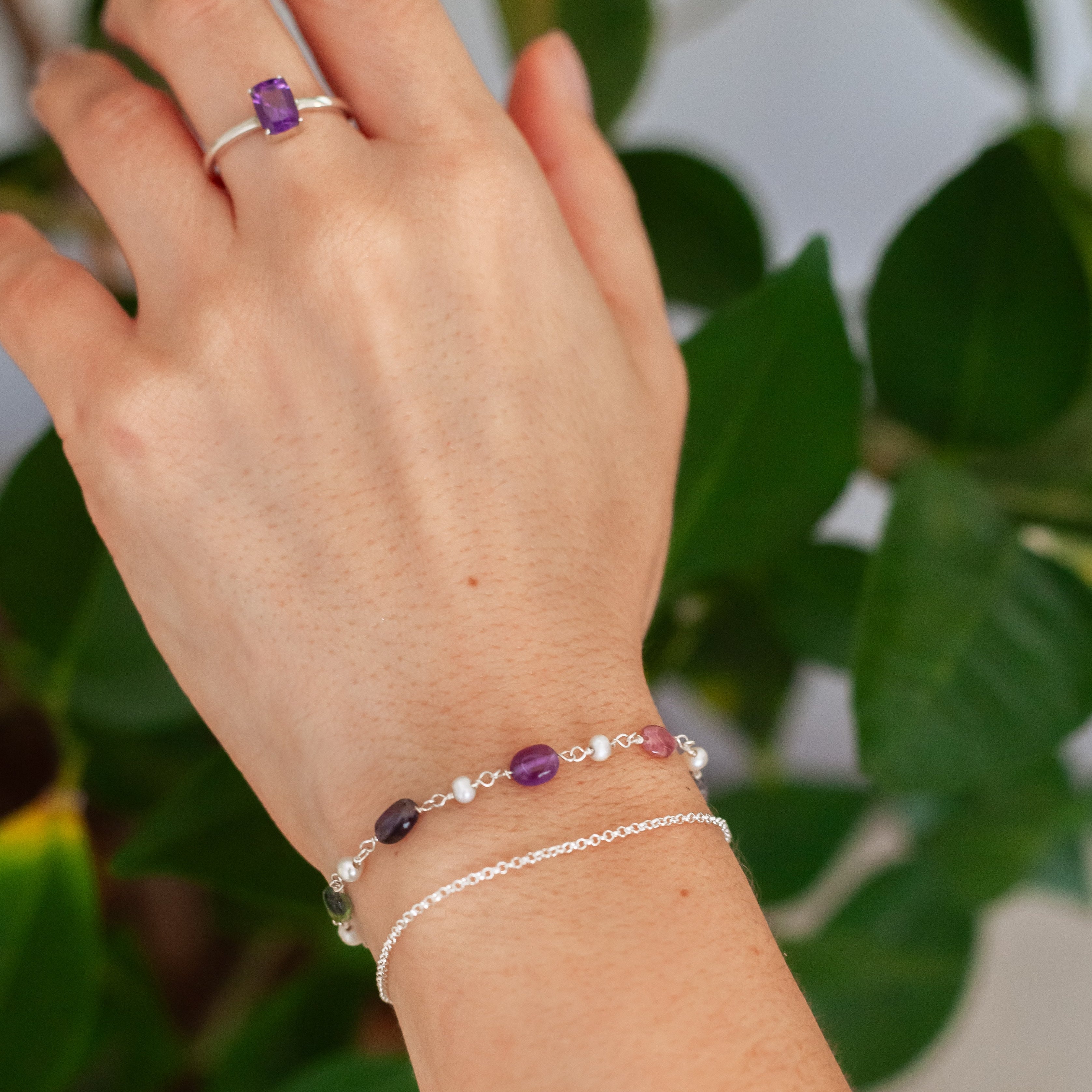 Pulsera Olbia Amatistas y Perlas gold-thumbmail-2
