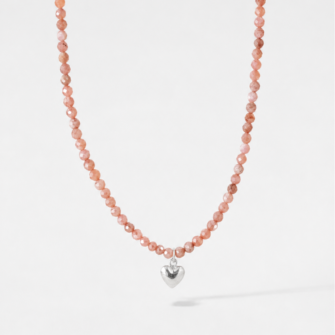 Collar Charlotte Rodocrosita silver