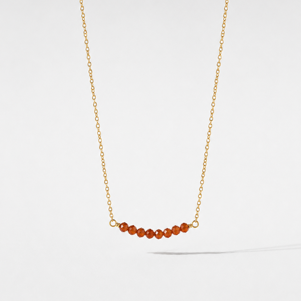 Collar Tania Granate naranja gold