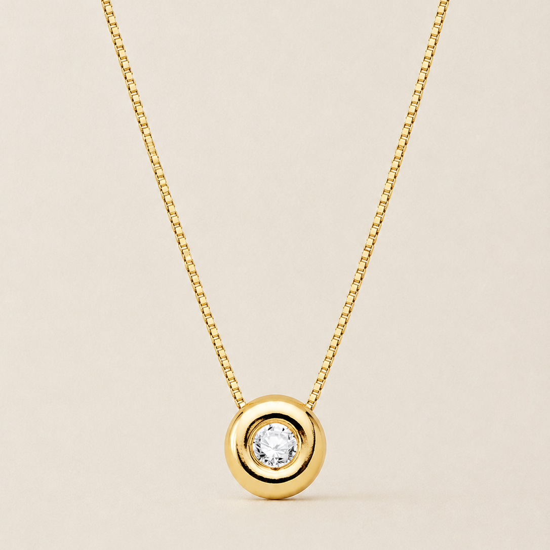 Collar Solitario Diamante 0.020 Qts