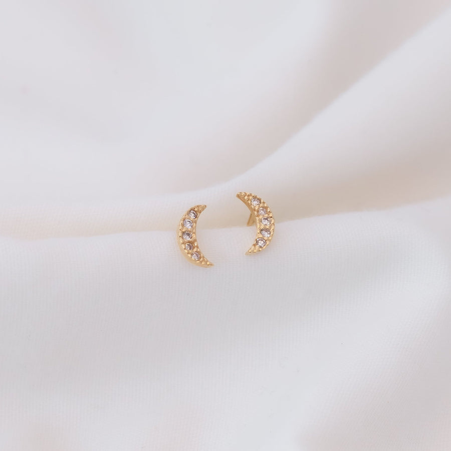 Aretes Luna con Diamantes