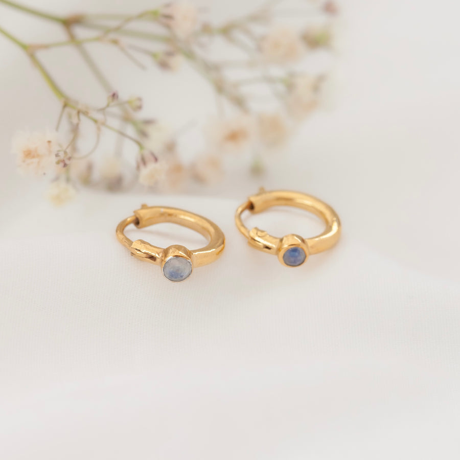 Argollas Mia con Piedra luna gold