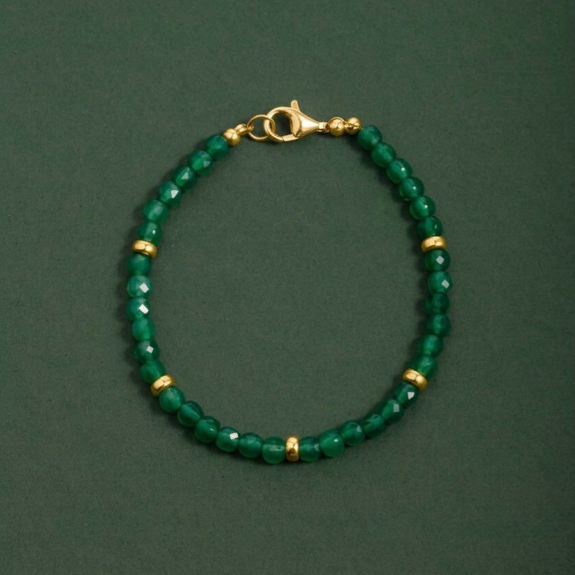 Pulsera Antheia Ónix verde silver