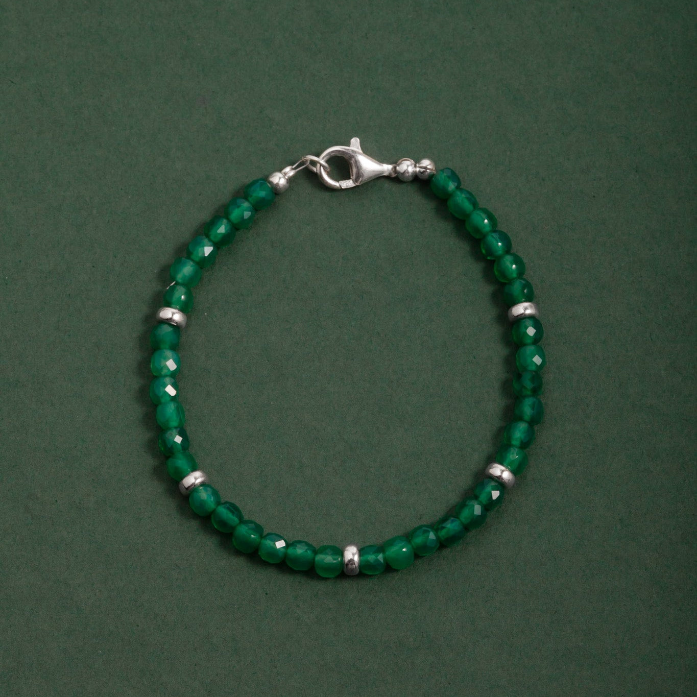 Pulsera Antheia Ónix verde silver