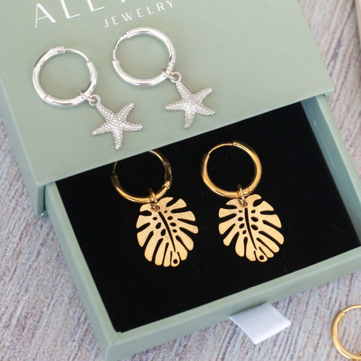 Argollas Monstera gold
