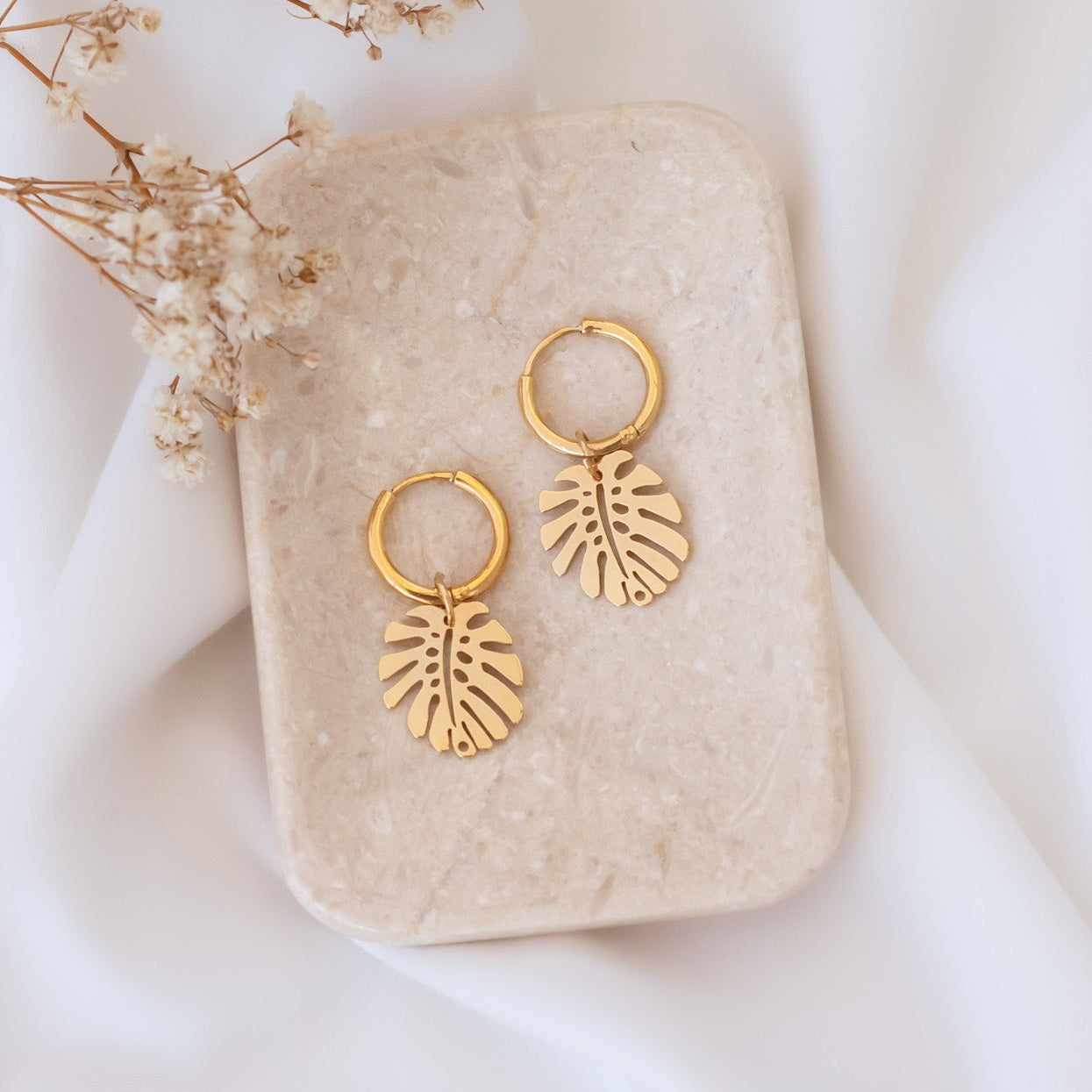 Argollas Monstera gold