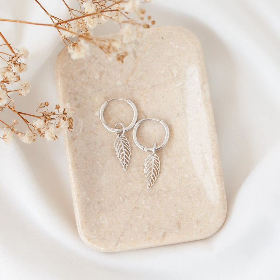 Argollas Hojas silver