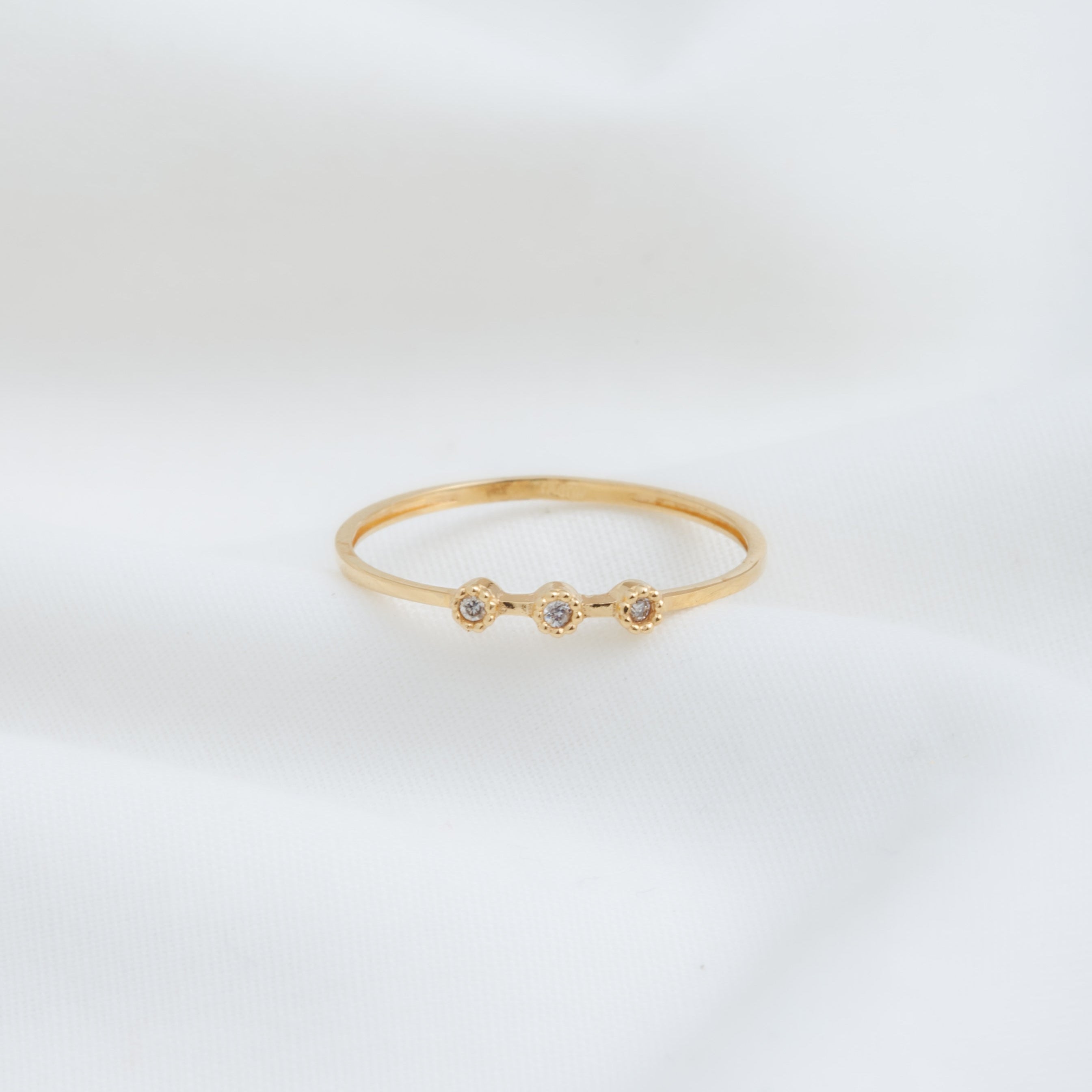 Anillo Mini flores con Diamantes