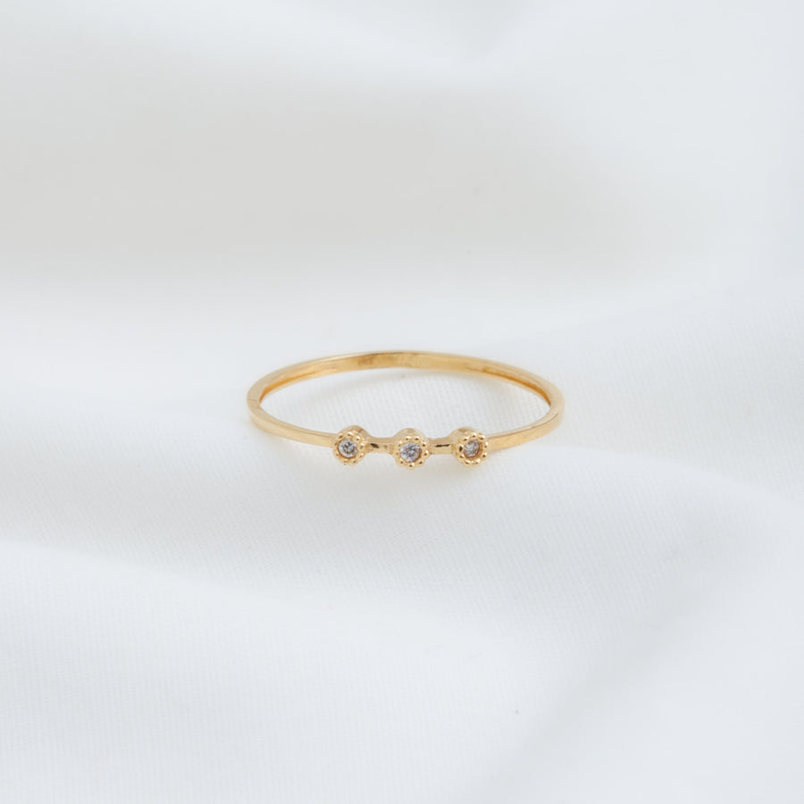Anillo Mini flores con Diamantes