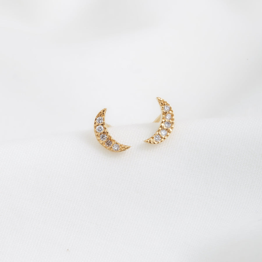Aretes Luna con Diamantes