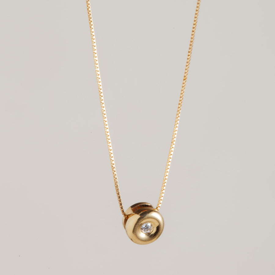 Collar Solitario Diamante 0.100 Qts