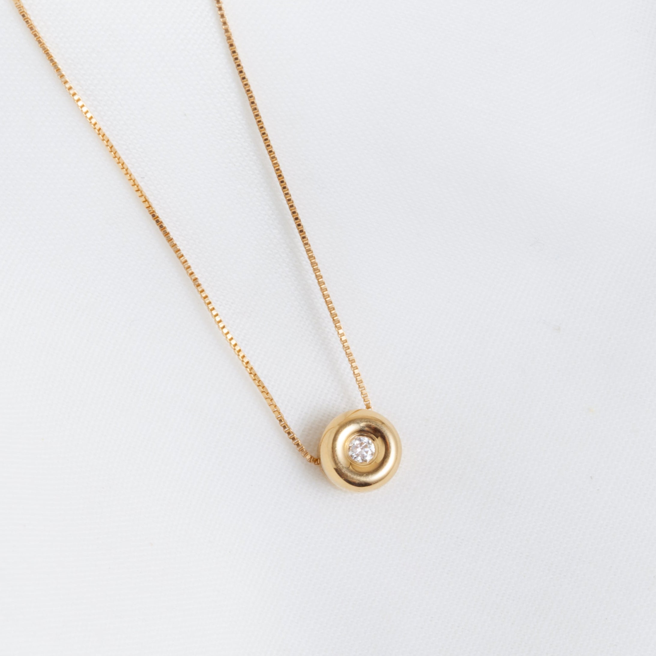 Collar Solitario Diamante 0.100 Qts