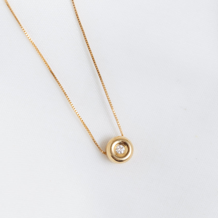 Collar Solitario Diamante 0.100 Qts