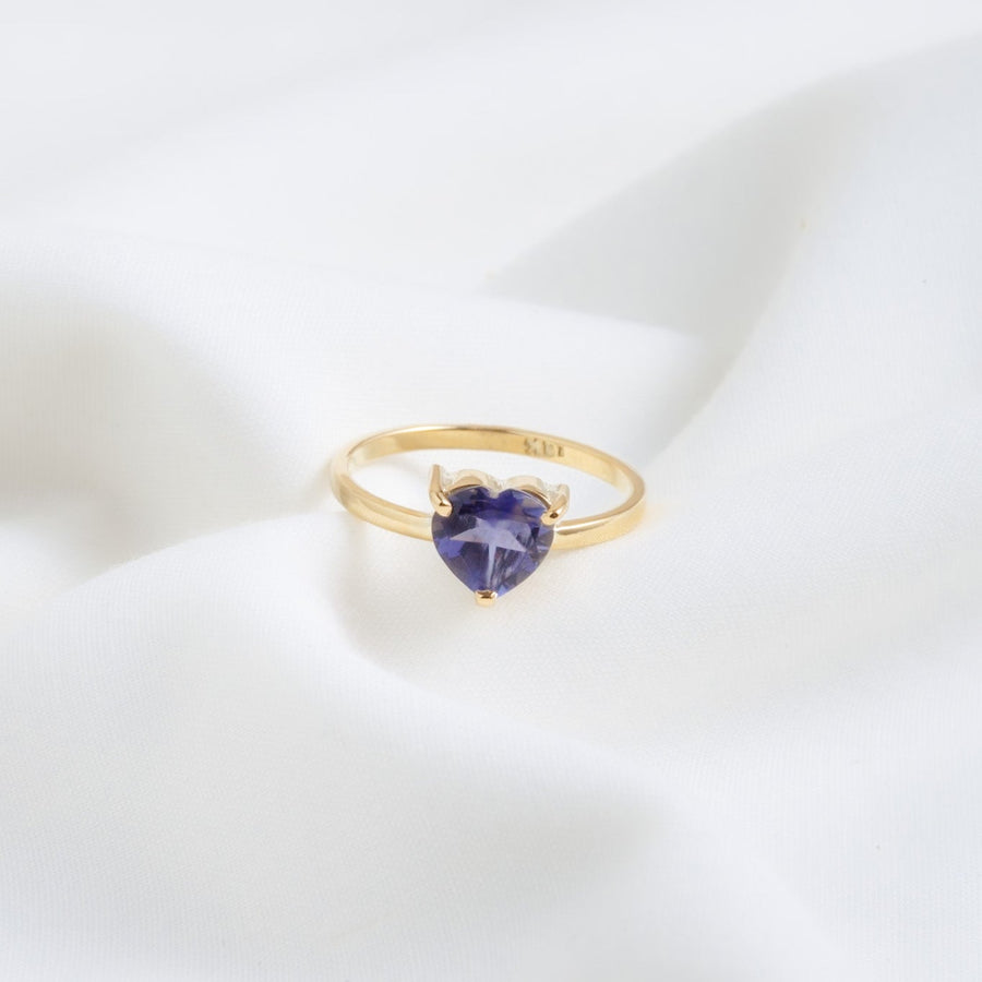 Anillo Corazón con Iolita
