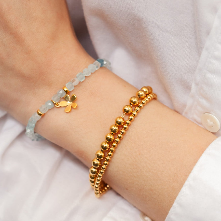 Pulsera Iris Aguamarina gold