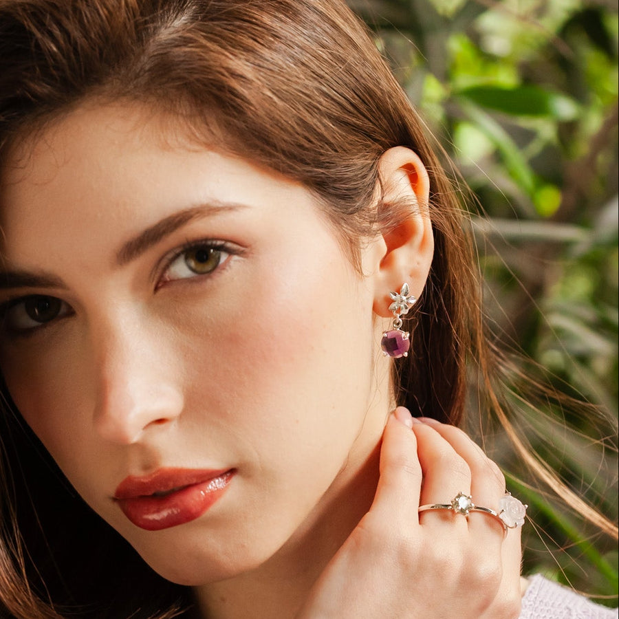 Aretes Jazmín con Amatista