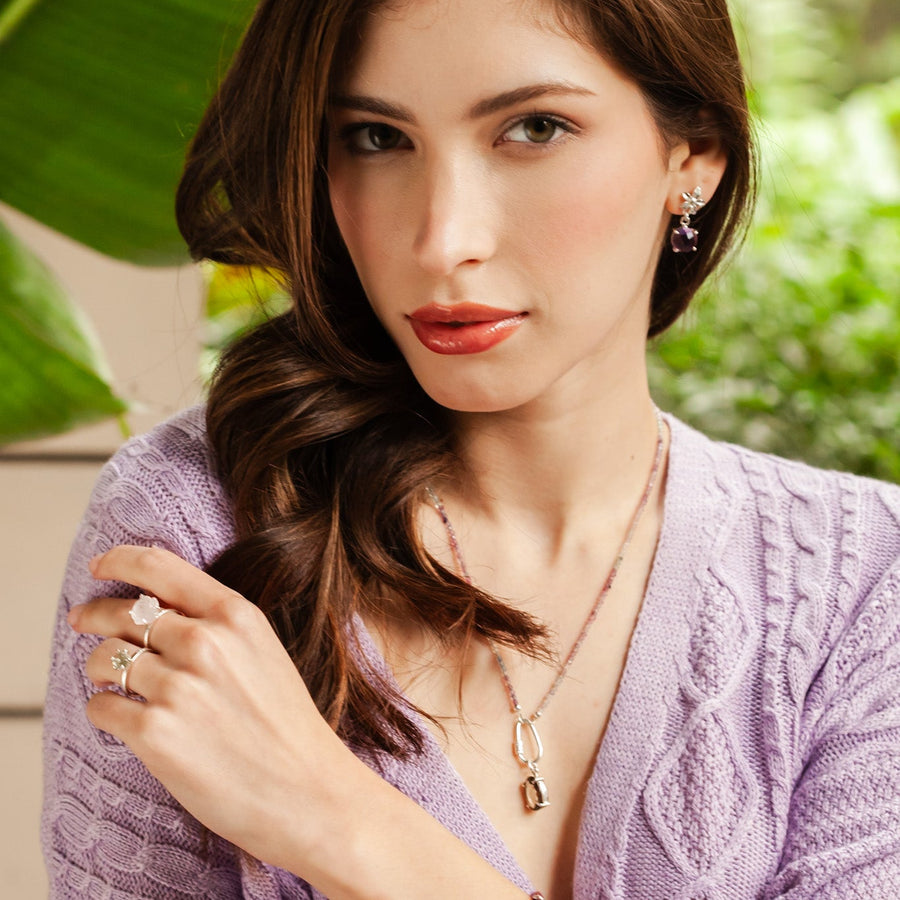 Aretes Jazmín con Amatista