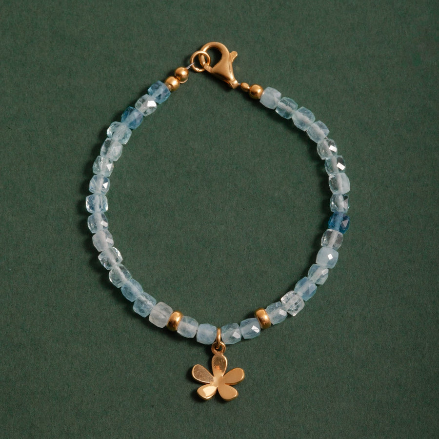 Pulsera Iris Aguamarina gold