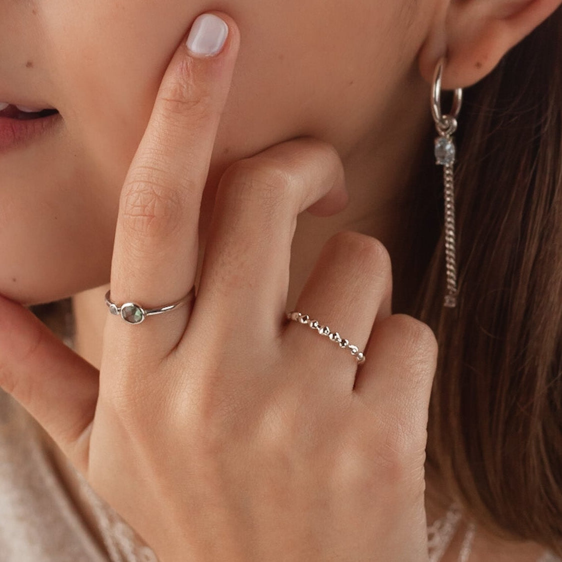 Anillo Bolitas silver