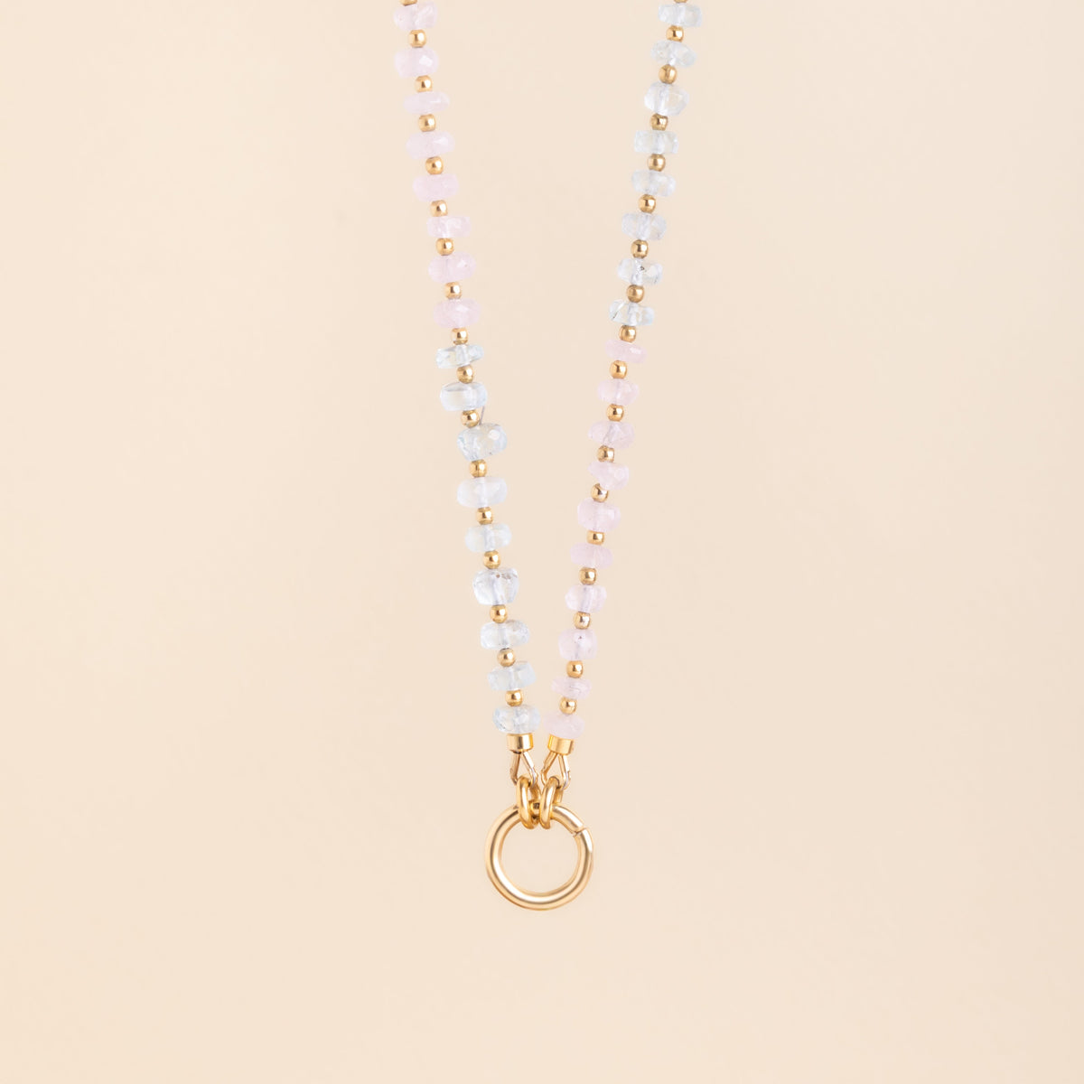 Collar Rachel Aguamarina y cuarzo