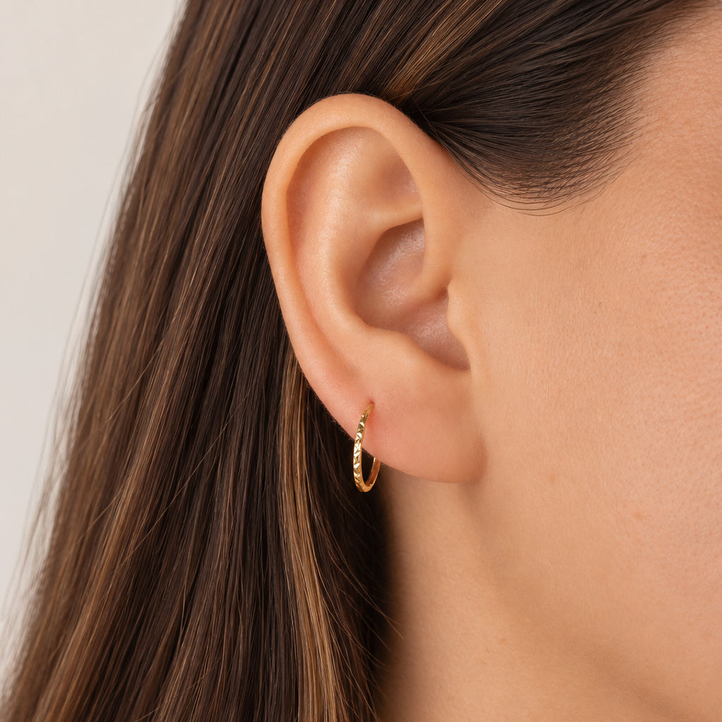 Argollas con textura 14mm
