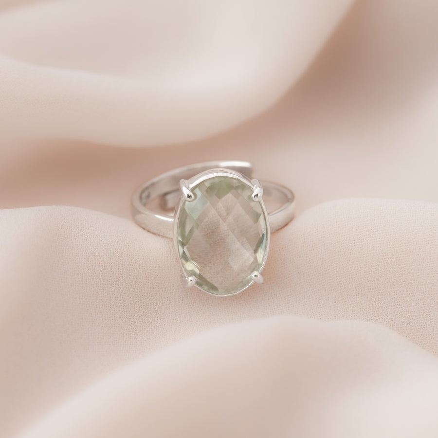 Anillo Artemisa  Prasiolita regulable