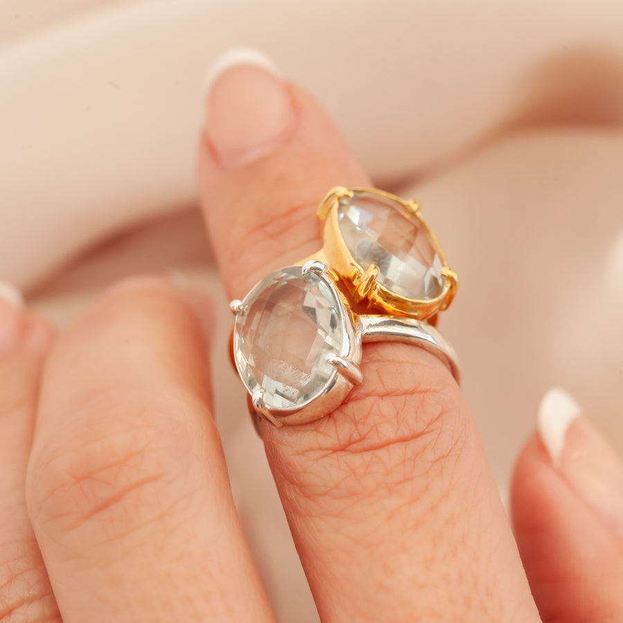 Anillo Artemisa  Prasiolita regulable