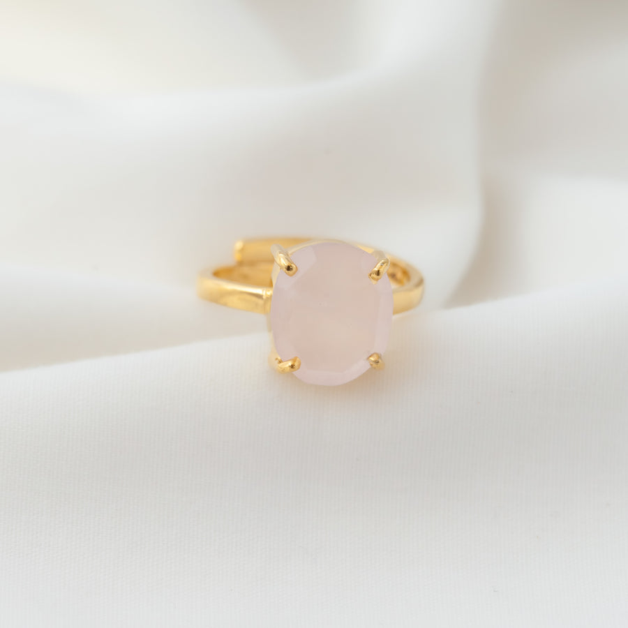 Anillo Anastasia Cuarzo rosa regulable