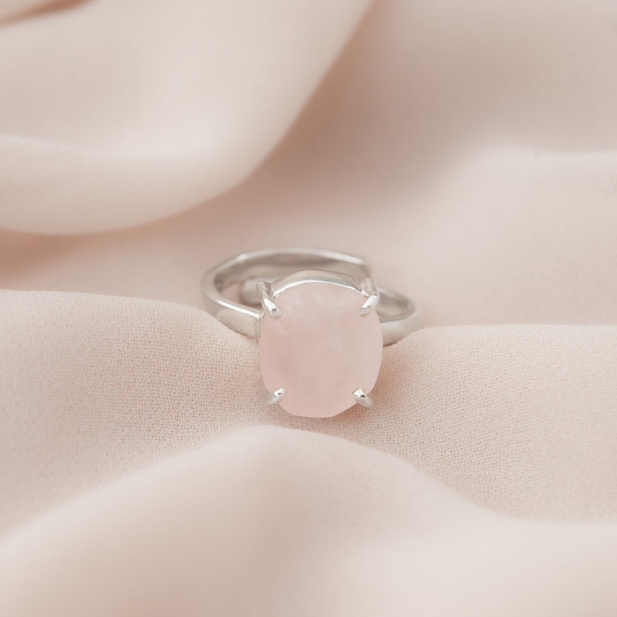 Anillo Anastasia Cuarzo rosa regulable