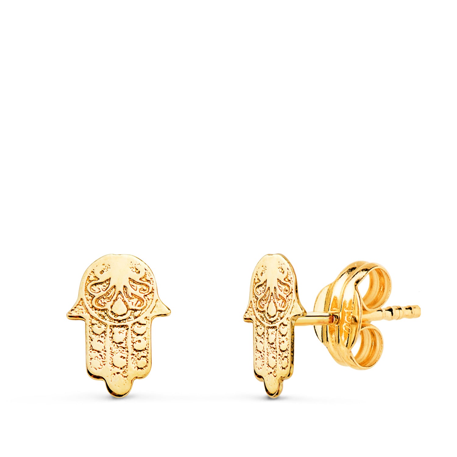 Aretes Mano de Fátima 18k