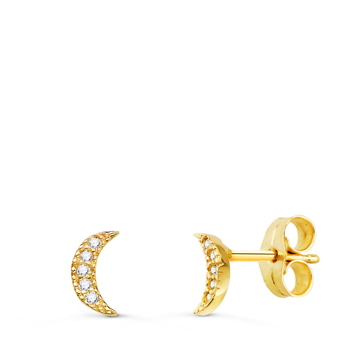 Aretes Luna con Diamantes